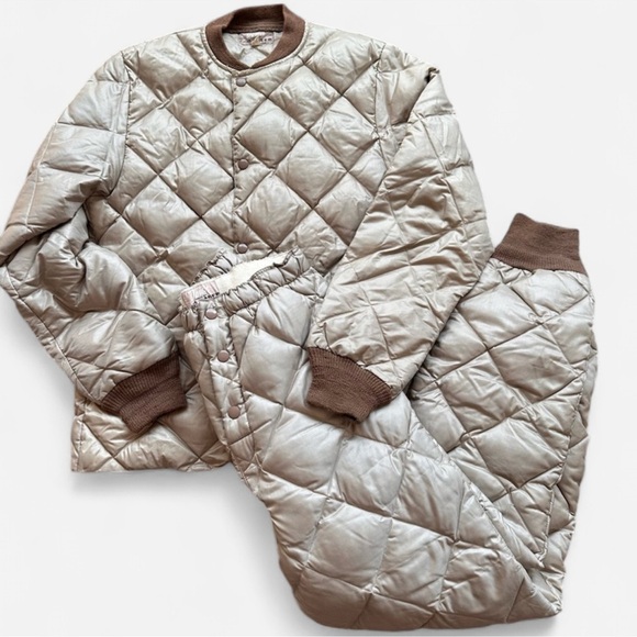 Vintage Eddie Bauer 1950’s Skyline Sundowner Set Quilted Puffer Pants Jacket S - Picture 1 of 16
